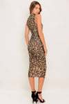 PRINTED MESH MIDI DRESS