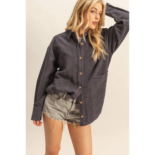 CORDUROY SHACKET WITH POCKETS