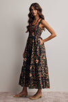 FLORAL TIERED MIDI DRESS