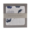 BLUE ELEPHANT AND WAVE BLANKET