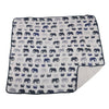 BLUE ELEPHANT AND WAVE BLANKET
