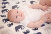 BLUE ELEPHANT AND WAVE BLANKET