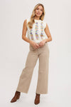 EMBROIDERED KNIT TANK CREAM
