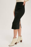 MIDI SWEATER SKIRT BLACK