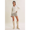 LACE TRIM BRUSHED SWEATER