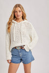 POPCORN KNIT HOODED SWEATER