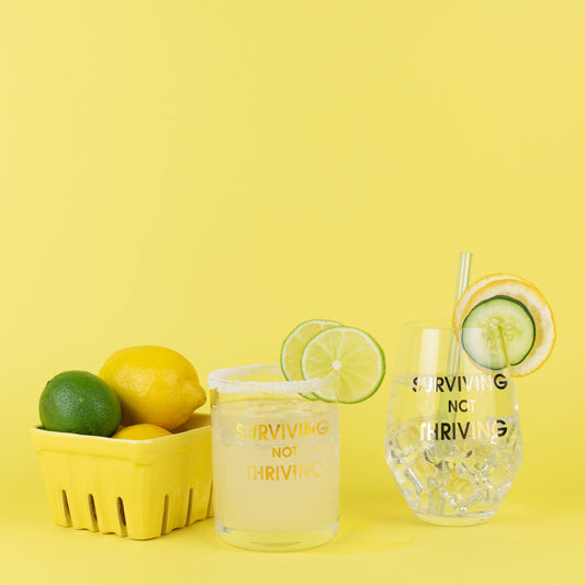 SURVIVING NOT THRIVING ROCKS GLASS