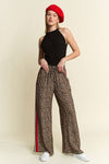 LEOPARD TROUSER RED PANEL