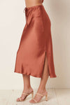 SATIN MIDI SKIRT