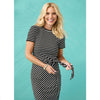 STRIPE TIE WAIST MIDI DRESS