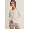 LACE TRIM BRUSHED SWEATER