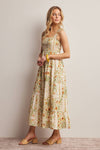 YELLOW FLORAL MIDI DRESS