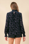 VELVET SMOCKED TOP