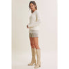 LACE TRIM BRUSHED SWEATER