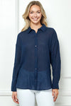 OVERSIZE SHEER BUTTON DOWN TOP