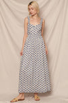 SLEEVELESS PRINTED MAXI DRESS WITH OPEN BACK DETAIL