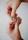 GEMSTONE SUN AND MOON OPEN BRASS RING