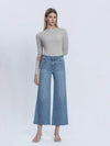 RAW HEM CROP WIDE JEANS