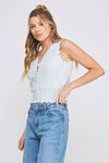 POINTELLE KNIT BUTTON UP