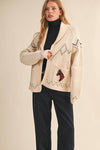 HORSE KNIT SWEATER CARDIGAN