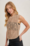 SHEER CROCHET VEST TOP