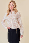 FLORAL SHEER JACUARD BLOUSE