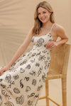 DOODLE PRINT MIDI DRESS