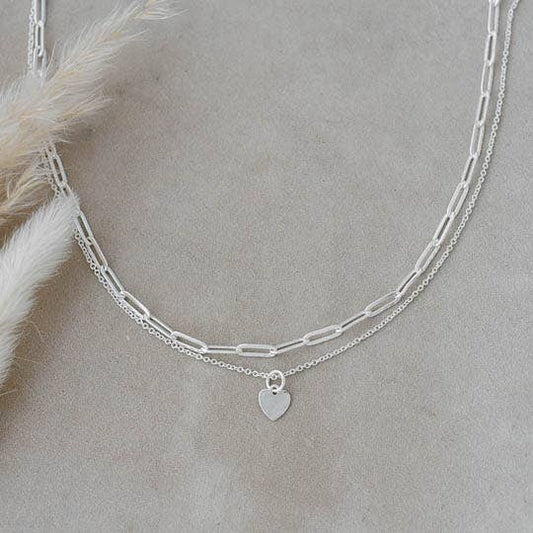 PAPER CLIP HEART NECKLACE