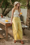 COTTON BARREL PANTS