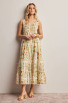 YELLOW FLORAL MIDI DRESS