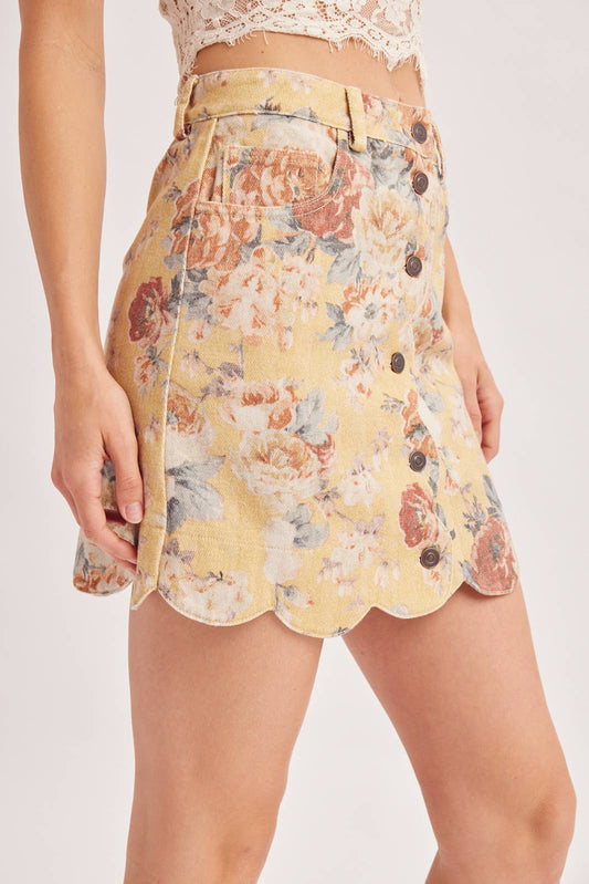 VINTAGE PRINT MINI SKIRT