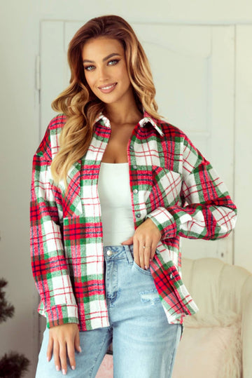 CHRISTMAS PLAID FLANNEL SHACKET