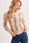 VINTAGE FLORAL KNIT SWEATER