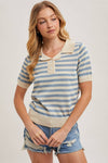 STRIPED CONTRAST KNIT POLO