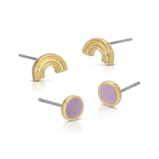 RAINBOW + DISC 2PK STUDS