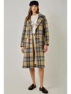 BRUSHED PLAID LONG COAT