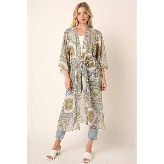 PAISLEY PRINT BELTED DUSTER