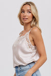 SILKY LACE TRIM CAMISOLE
