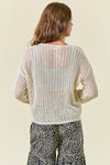V-NECK OPEN KNIT SWEATER