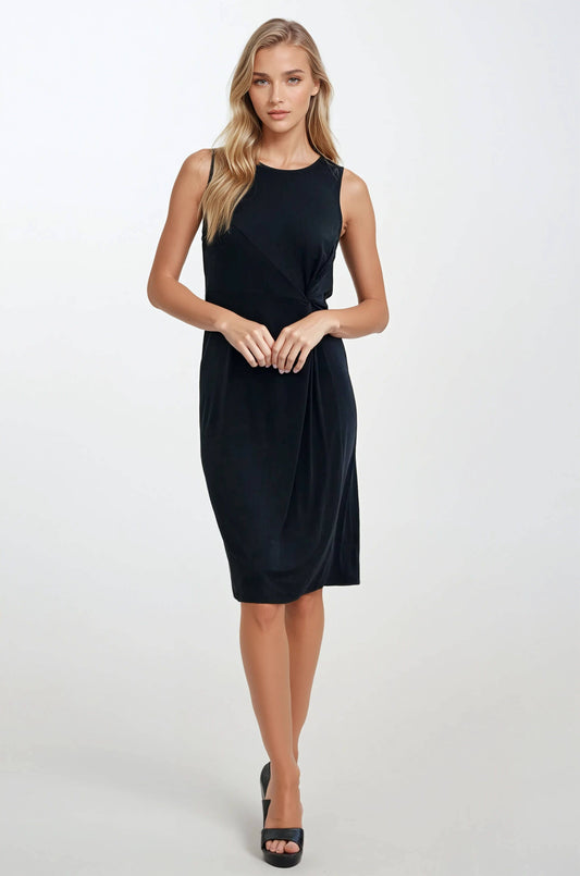 FRONT TWIST MIDI DRESS