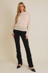BOAT NECK SHOULDER ZIPPER TOP