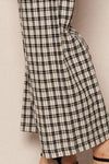PLAID WIDE LEG PANTS WITH BACK ELASTIC