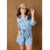 DENIM LONG SLEEVE ROMPER