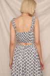 SLEEVELESS PRINTED MAXI DRESS WITH OPEN BACK DETAIL