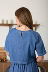 ROUND NECK DENIM CROP TOP