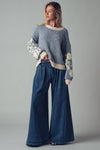 FLORAL EMBROIDERED KNIT SWEATER