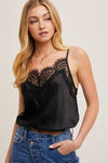 SILKY LACE TRIM CAMISOLE