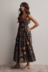 FLORAL TIERED MIDI DRESS