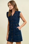 BUTTON DOWN DENIM DRESS