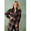 PLAID SINGLE BUTTON COAT